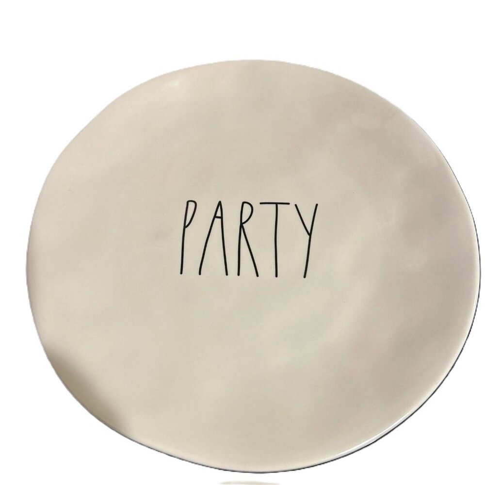 Rae Dunn PARTY Artisan Collection Magenta Farmhouse 10" Dinner Plate Melamine